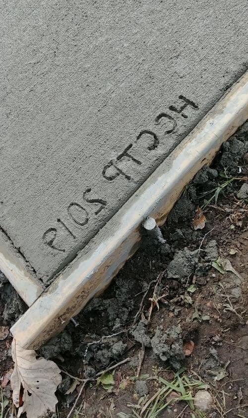 HCCTP 2019 handwritten in wet concrete